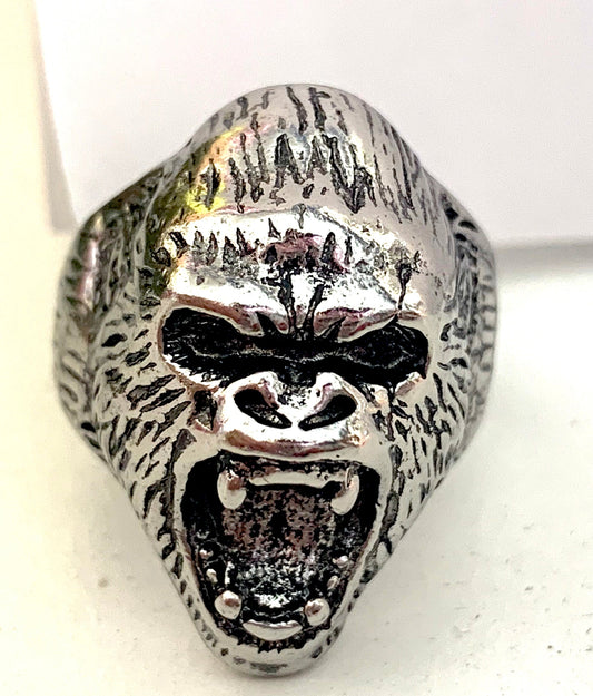 Wholesale Gorilla face metal biker ring (sold by the piece)
