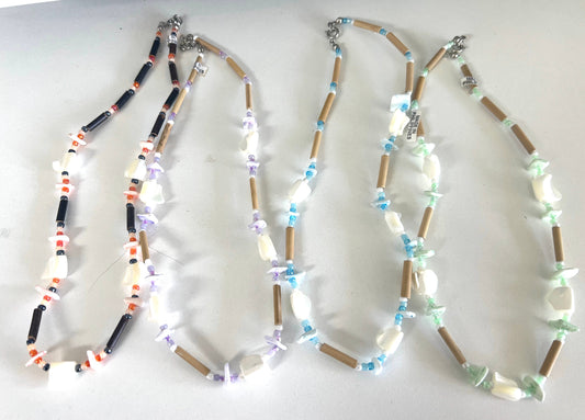 Shell with Bamboo & Beads 18-Inch Necklace
