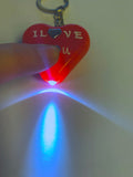Wholesale SHOCKING FLASHLIGHT HEART I LOVE YOU KEYCHAIN (sold by the piece or dozen)