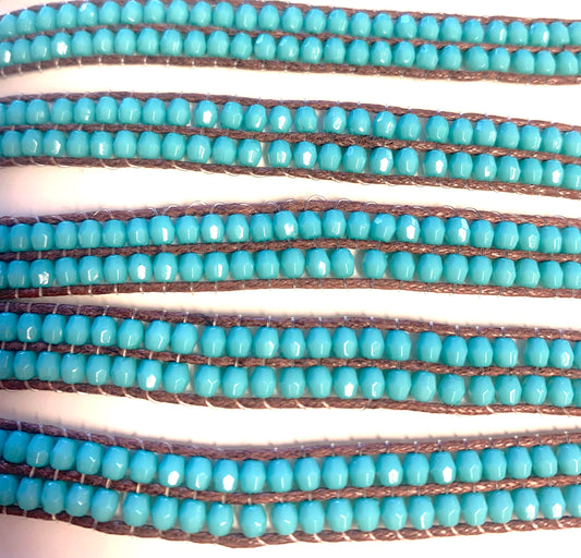Double Row Turquoise Stone Bracelets - Boho-Chic Wrist Accessories (Sold By The Piece Or Dozen)
