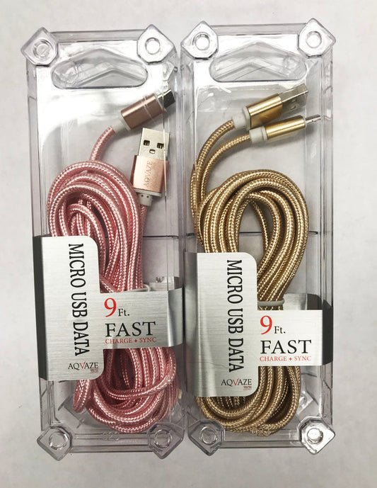 Buy PREMIUM9 FOOT mirco USB / ANDROIDCLOTH LIGHTNING CABLE W CLEAR CASE Bulk Price
