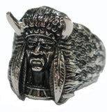 Indian Medicine Man Stainless Steel Biker Ring