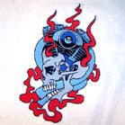 Wholesale JUMBO BACK 11 INCH PATCH ENGINE SKULL (Sold by the piece) *- CLOSEOUT NOW $ 4.95 EA