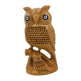 Wooden Handmade Carved Owl Statue