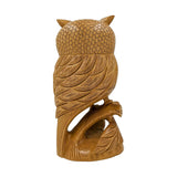 Wooden Handmade Carved Owl Statue