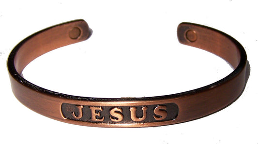Wholesale JESUS PURE COPPER MAGNETIC CUFF BRACELET  (sold by the piece )