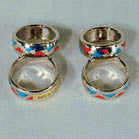 Buy TURQUOISE & CORAL BAND RINGS (Sold by the dozen) *- CLOSEOUT $1 EABulk Price