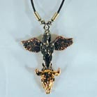 Buy 3D MULTICOLOR LADY WITH WINGS AND COW SKULL ROPE NECKLACE*- CLOSEOUT $ 1 EABulk Price