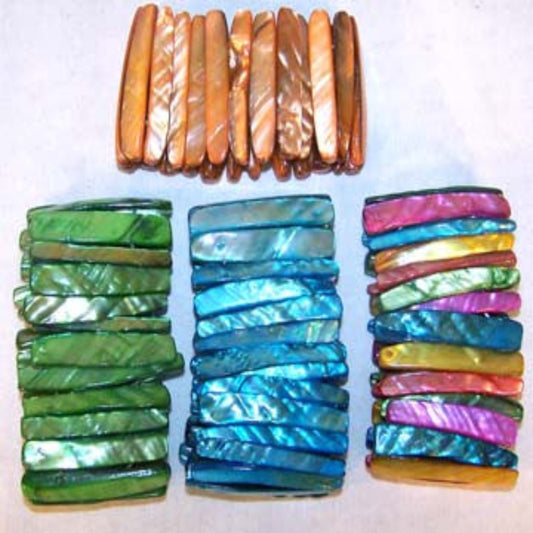 Wholesale Stylish Long Shell Multi-Color Stretch Bracelet  (Sold by the PIECE OR dozen)