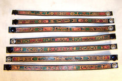 Buy LEATHER PAINTED AZTEC SNAP ON BRACELETS(Sold by the dozen) *- CLOSEOUT 50 CENTS EABulk Price