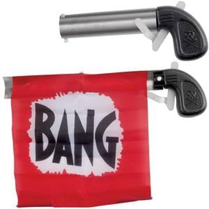 Wholesale 5 INCH TOY PISTOL GUN WITH BANG FLAG ( sold by piece)