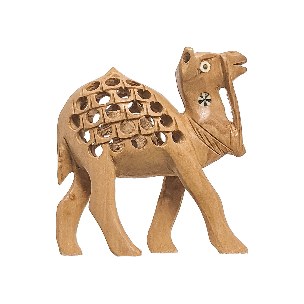 Add a touch of rustic charm with the Wooden Handmade Camel Set For Living room Decor (4 Inch)