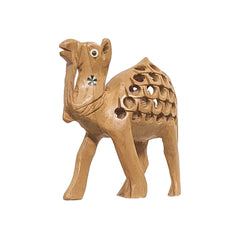 Handcrafted Wooden Camel with Jaali Design