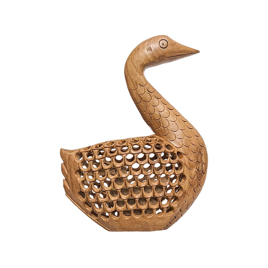 Add a touch of elegance to your home with the Handcrafted Wooden Duck Undercut Jaali