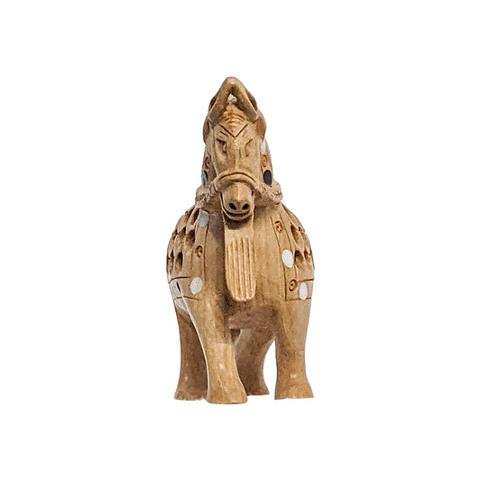 Add a touch of elegance to your home decor with the Handcrafted Wooden Horse Jali Design