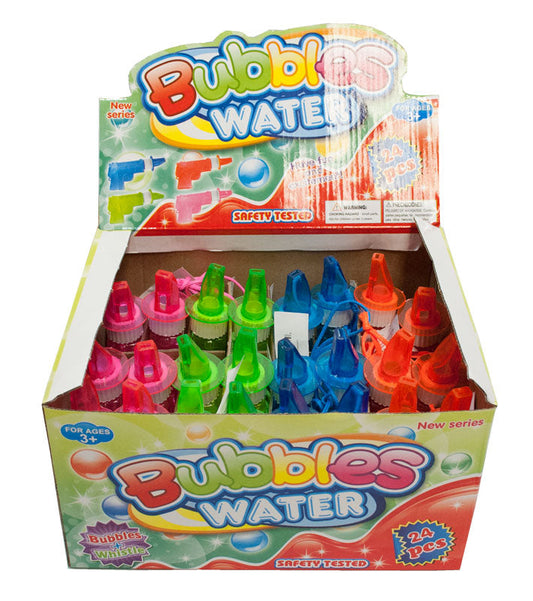 24 PC Gun shaped Bubble Blowers with Whistle