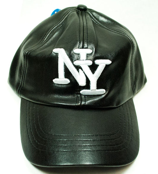 NY Leather Baseball Cap