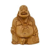 Hand Carved Natural Wood Buddha Sculpture