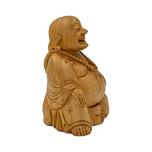 Hand Carved Natural Wood Buddha Sculpture