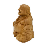 Hand Carved Natural Wood Buddha Sculpture