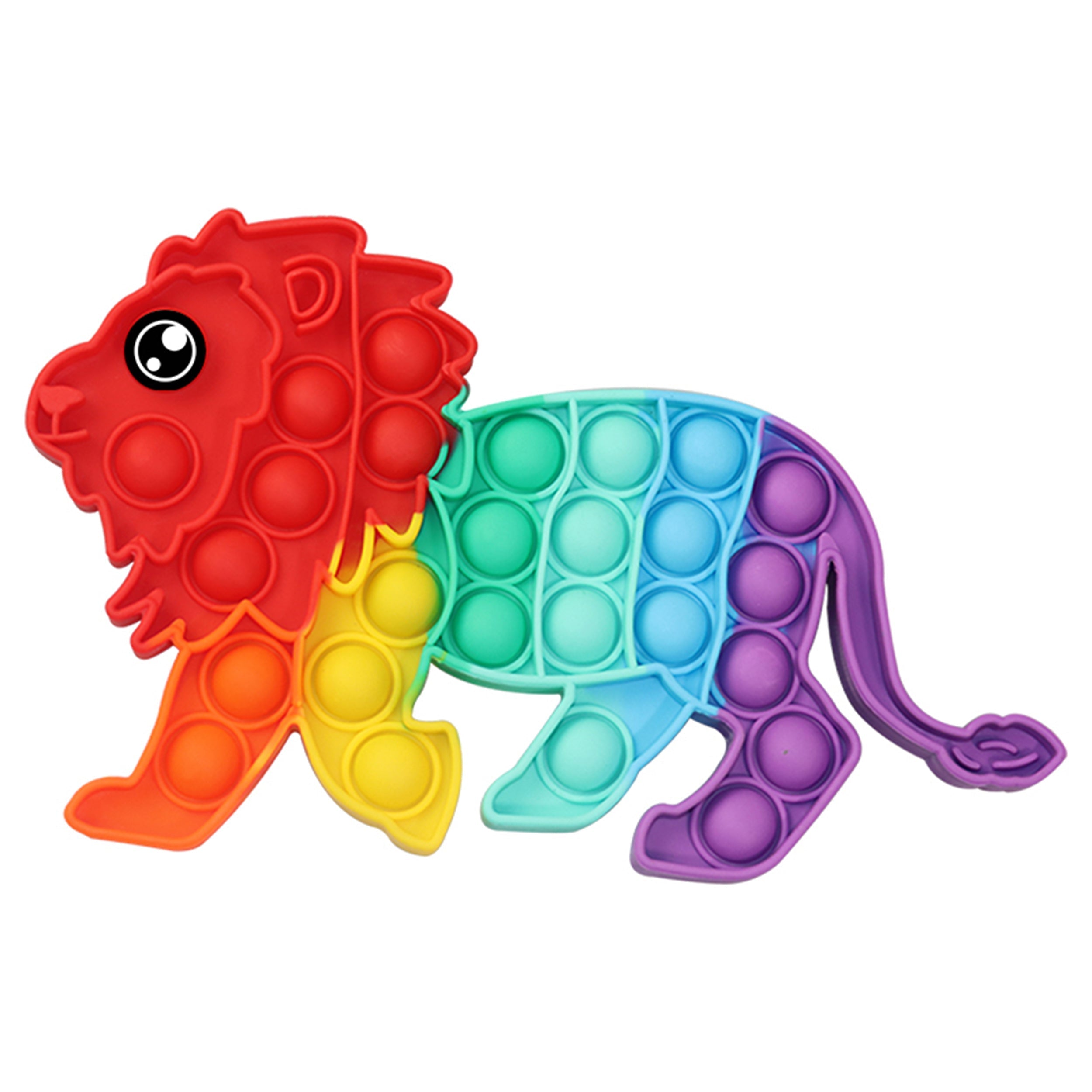 Rainbow Lion Shape Pop it Fidget Toys