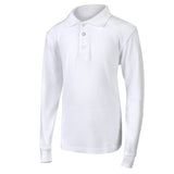 Wholesale Kid's Long Sleeve Polo - White ( 1 Case= 24Pcs) 7.7$/pc