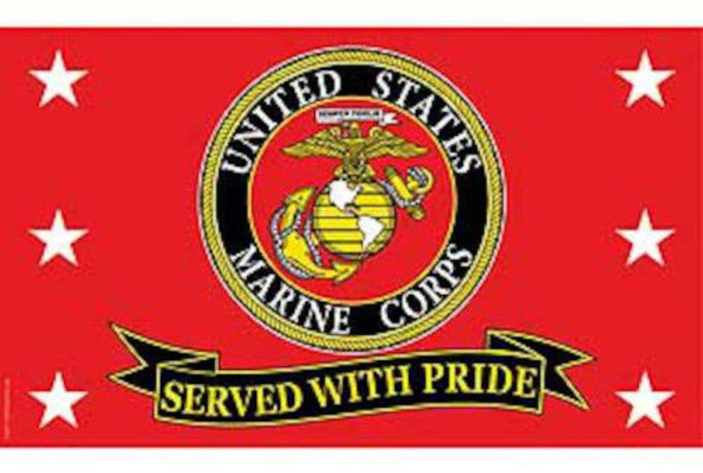 Wholesale MARINES SERVED WITH PRIDE 3' X 5' usmc military FLAG (Sold by the piece)