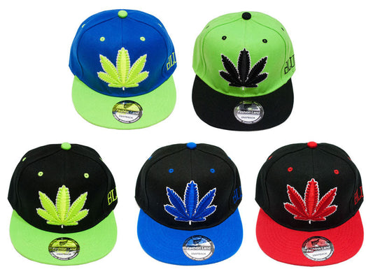 "Marijuana" Snap Back Flat Bill Trendy Caps