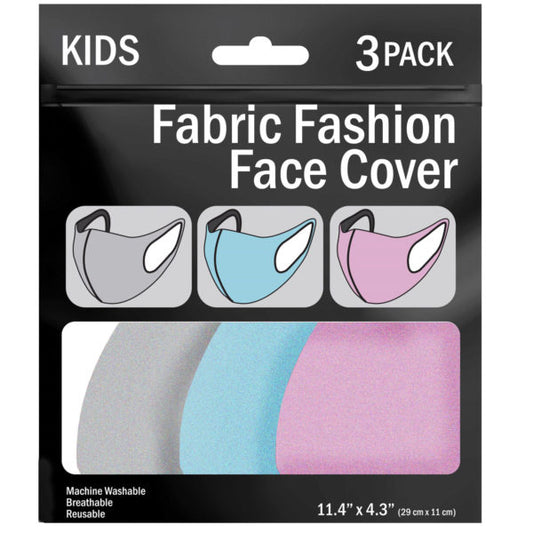 3 Piece Kid s Washable Face Masks Asst Colors