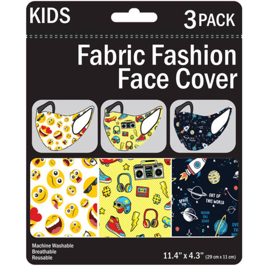 3 Pack Kids Washable Fun Masks 3 Assorted