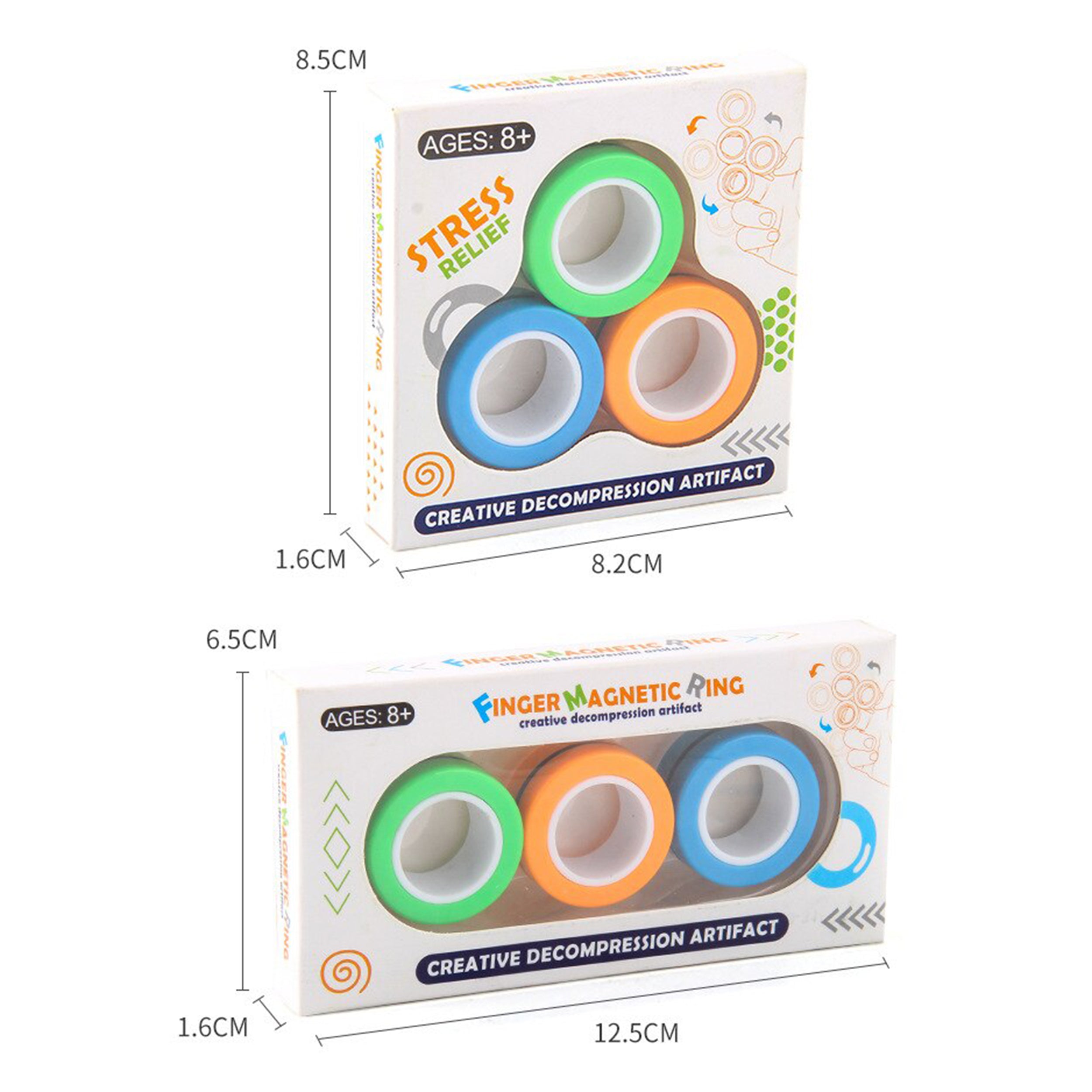 Magnetic Finger Rings Fidget Toys Roller Rings for Adult Stress Relief ...