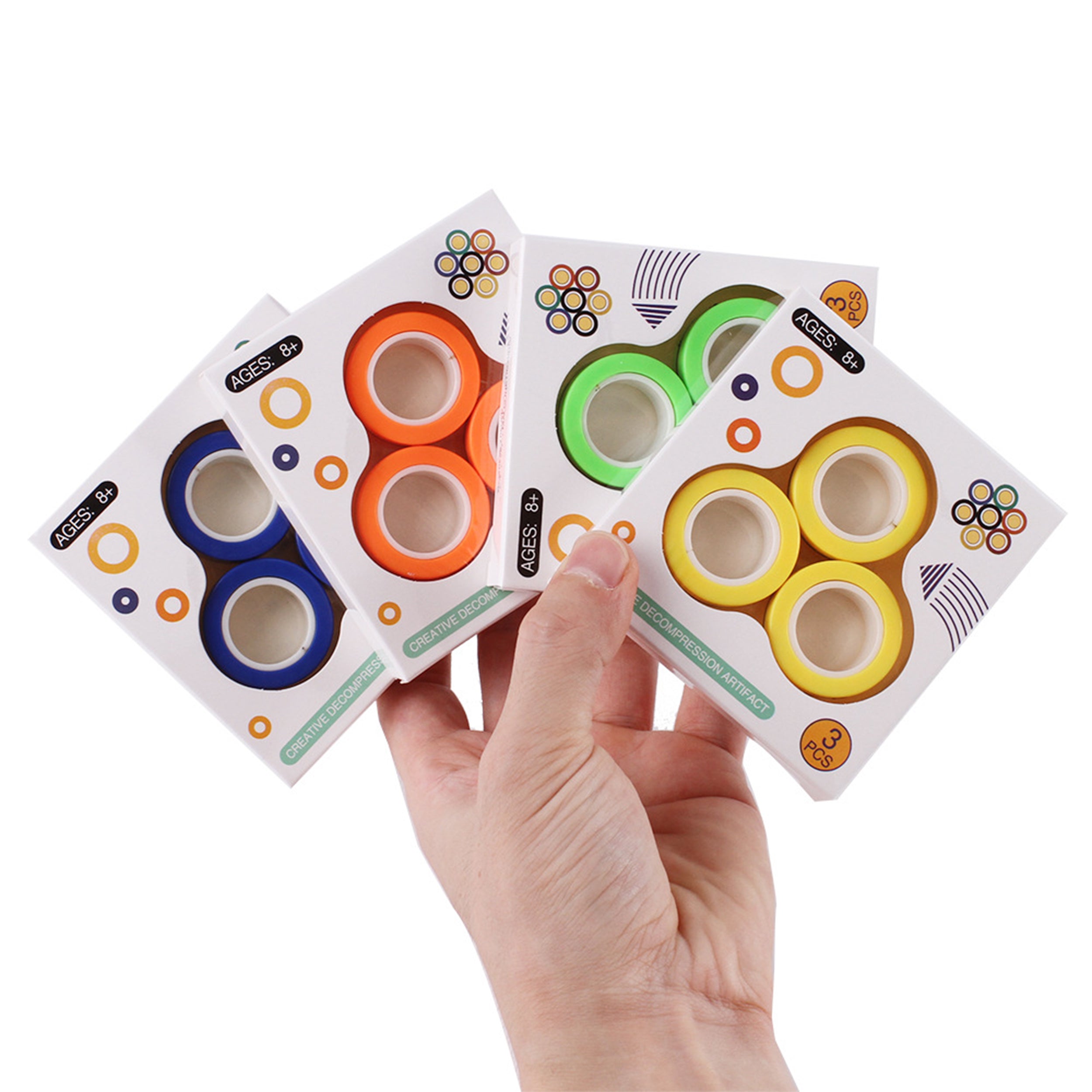 Magnetic Finger Rings Fidget Toys Roller Rings for Adult Stress Relief ...