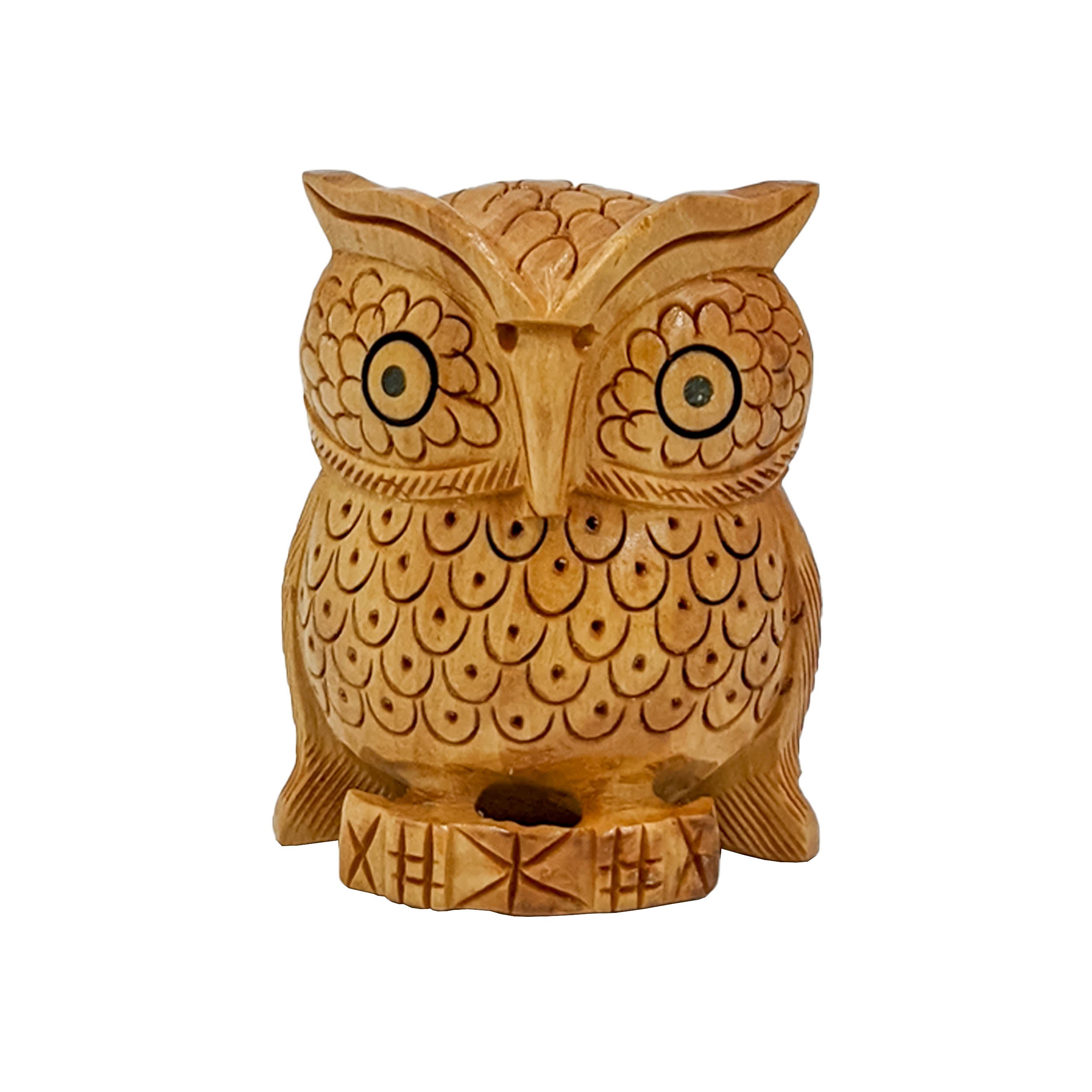 Handcrafted Wooden Owl Sitting Showpiece - Unique Home Decor Item  (Set of 5)