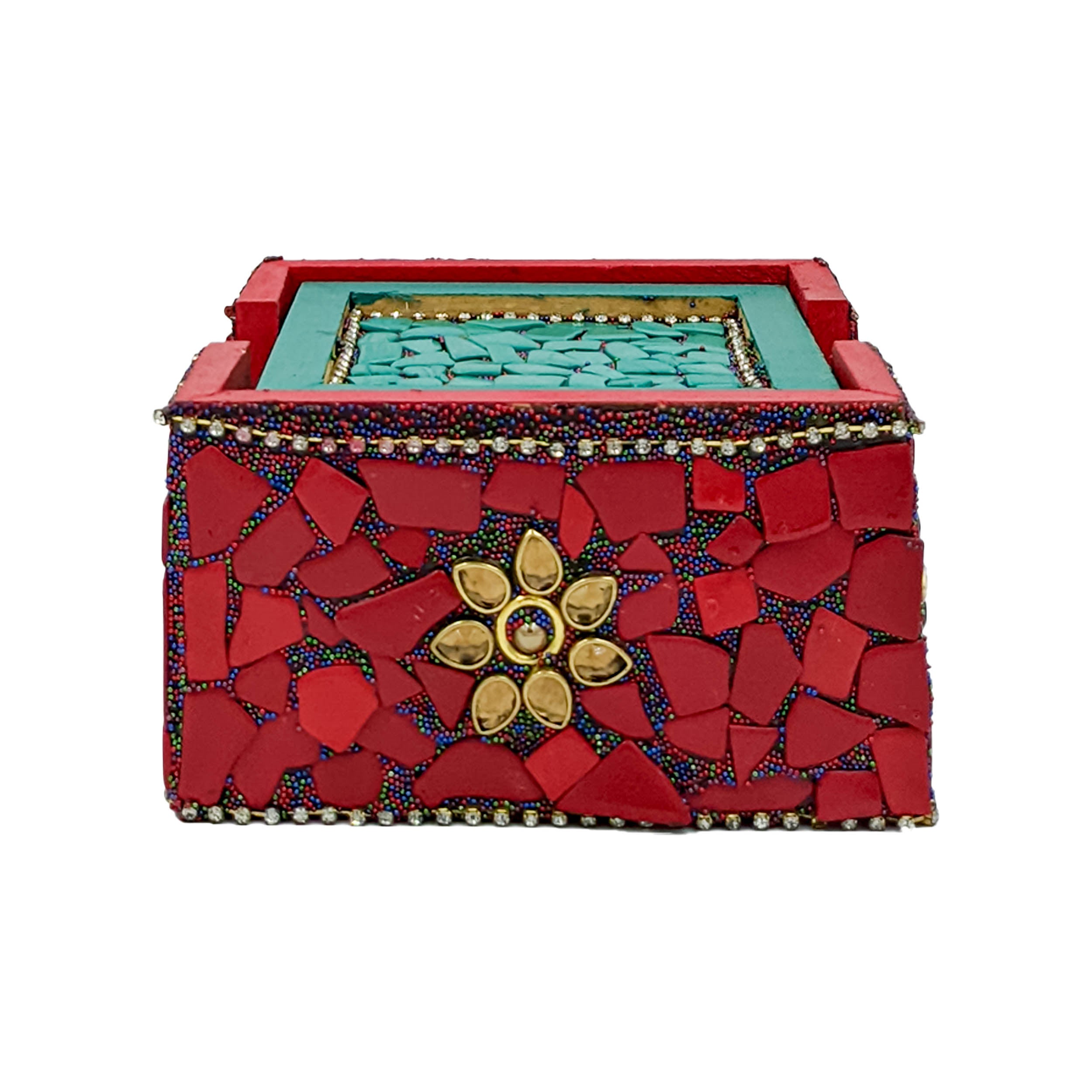Protect Your Furniture in Style with Handcrafted Wooden Stone Painted Design Tea & Coffee Coasters