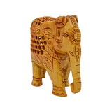 Handmade Jaali Trunk Down Carved Elephant