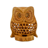 Wooden Handcrafted Owl Sitting Showpiece