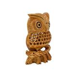 Wooden Handmade Carved Owl Statue