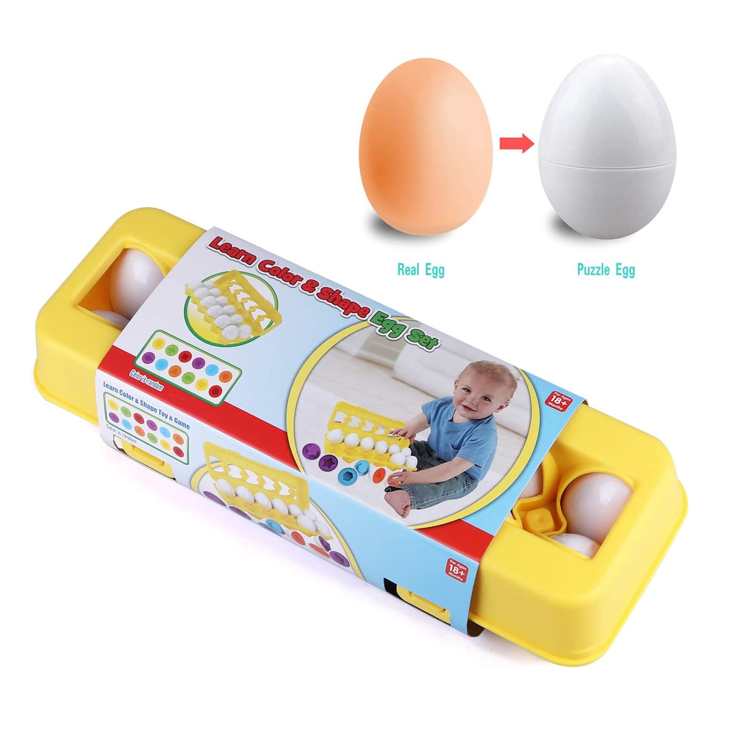 Match and Learn Eggs - Basic Shapes and Colors Preschool Toy