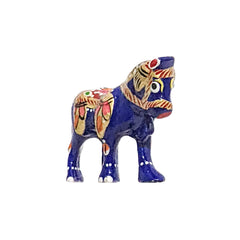 Hand Painted Blue Color Horse Statue