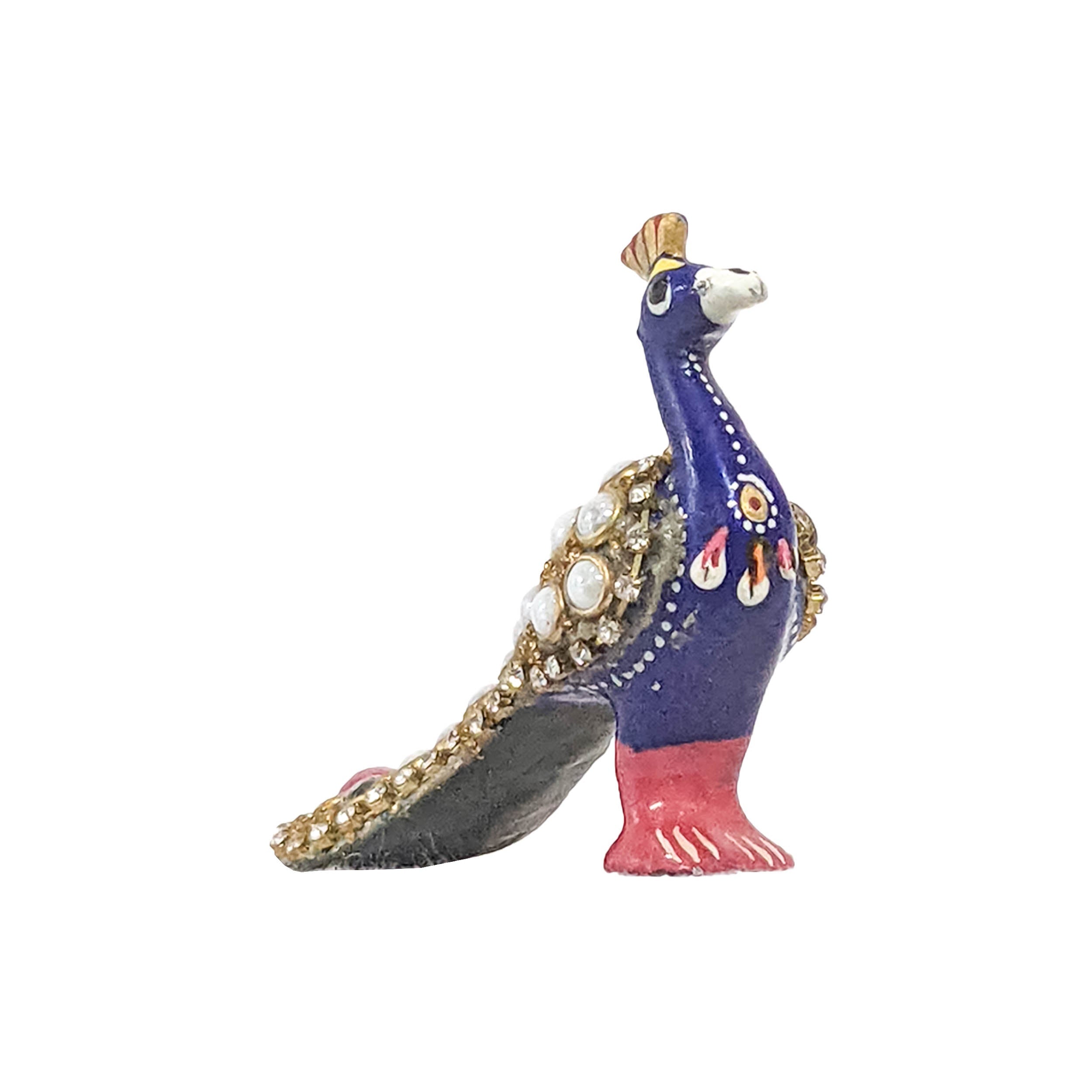 Peacock Hand Carved Paint Work Wooden Statue - A Beautiful Home Decor Piece