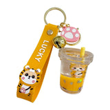 Cup Shaped Liquid Filled Acrylic Keychains