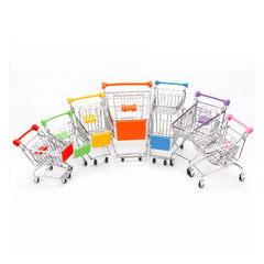Mini Grocery Shopping Cart Storage Toy - Assorted Colors - Fun and Educational