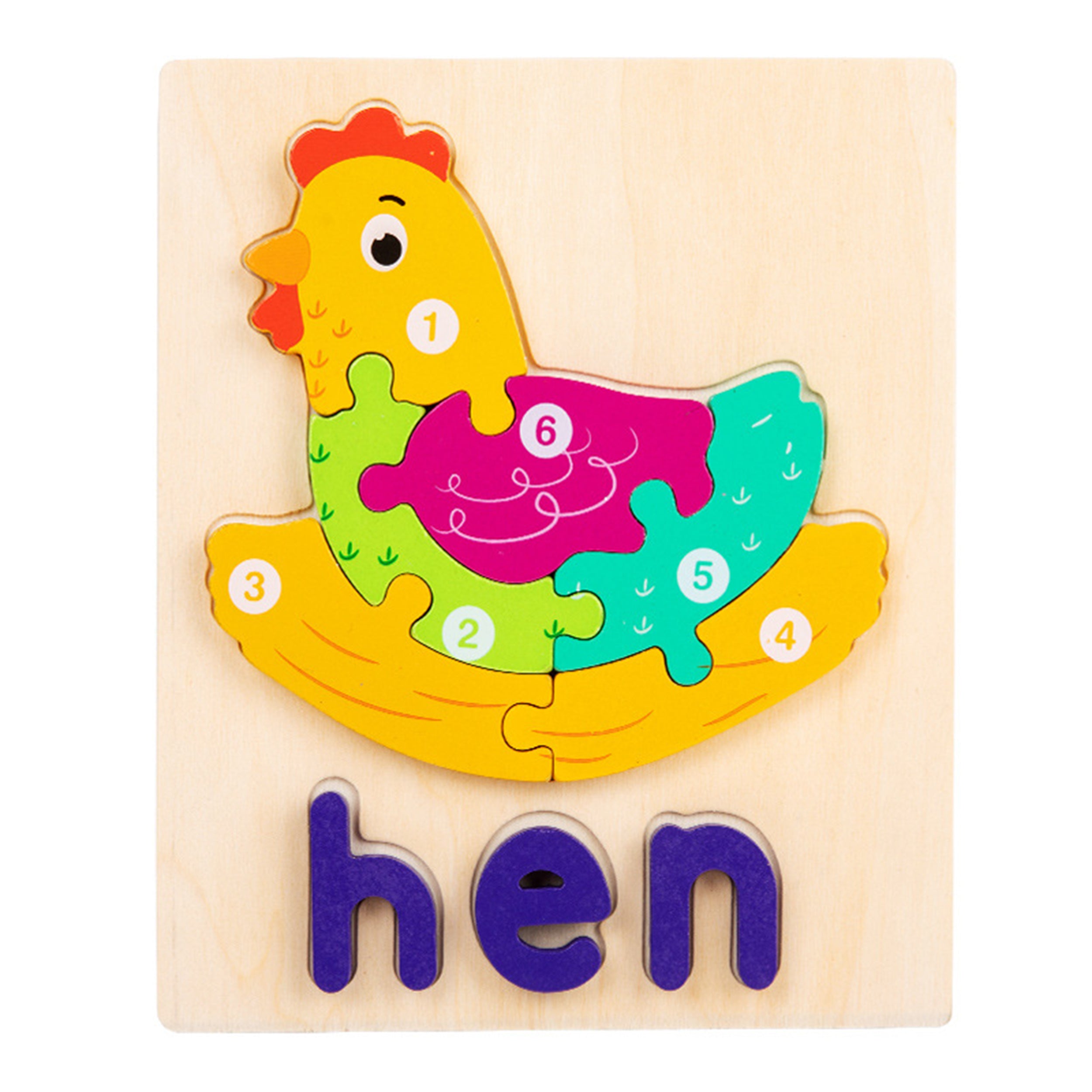 Montessori Educational Wooden Puzzle With Words - Promote Language Development in Children