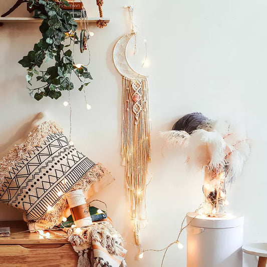 Add a Touch of Nordic Style to Your Home with JSBlueRidge Tapestry Dreamcatcher Moon Hanging Decoration