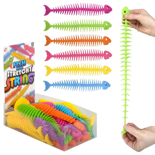 Fishbone Stretchy String Toys In Bulk- Assorted