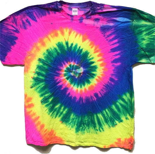 Buy NEON FLORESCENT RAINBOWTYE DYE TEE SHIRTBulk Price