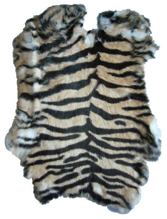 Wholesale TIGER STRIPS  RABBIT SKIN PELT (Sold by the piece)