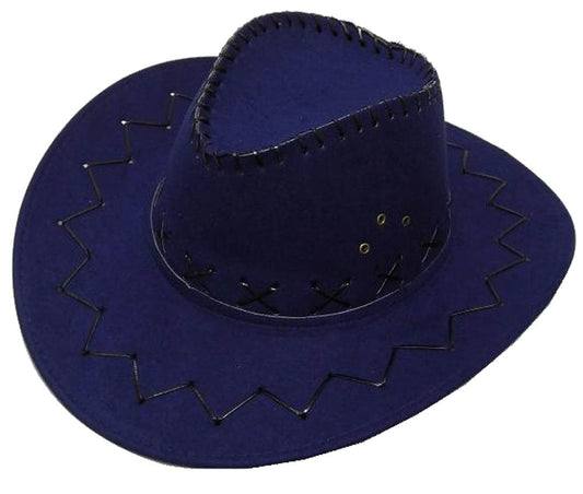 Buy DARK BLUE HEAVY LEATHER STYLE WESTERN COWBOY HAT*- CLOSEOUT NOW $ 3.50 EABulk Price