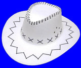 Wholesale WHITE COLOR HEAVY LEATHER LOOKING COWBOY HAT