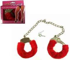 Buy RED FUR LINED LEG CUFFSBulk Price